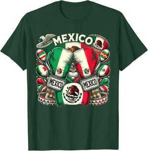 Mexican Boxing Pride Gloves Sports Design T-Shirt - T-Shirt | Forest