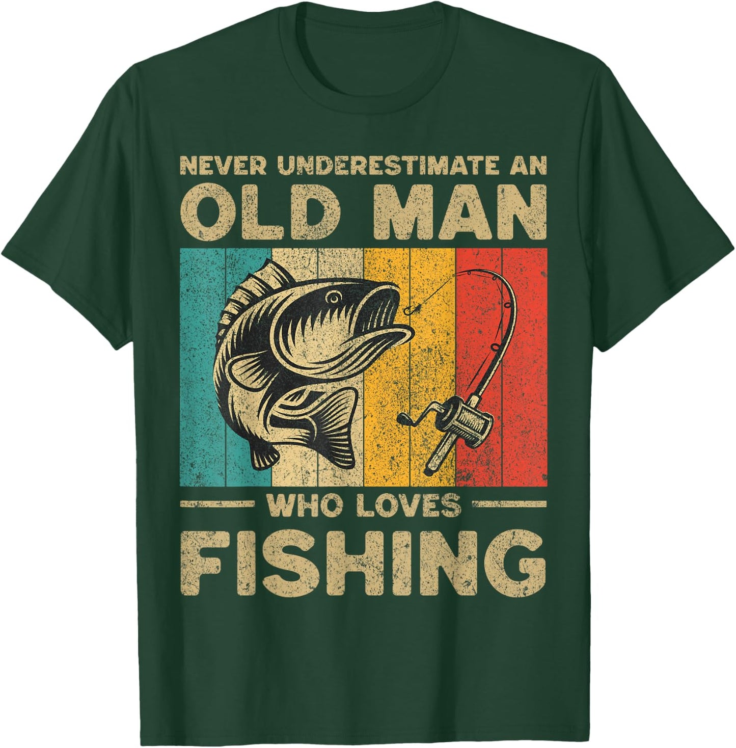 Funny Vintage Fishing Jokes Fisherman Bass Fish T-Shirt - T-Shirt | Forest