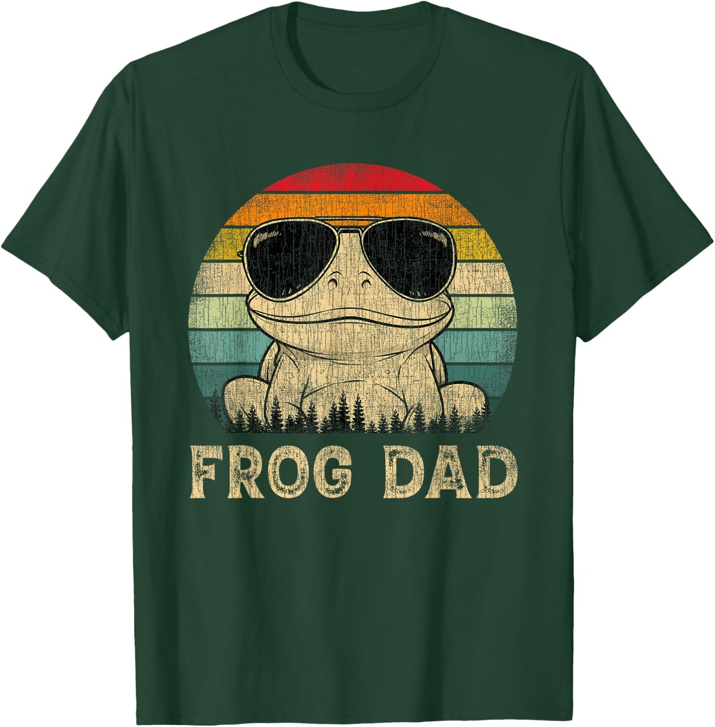 Vintage Frog Dad Frog Lovers Daddy Father's Day T-Shirt - T-Shirt | Forest