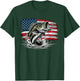 Fishing Retro US American Flag Bass Fish Fisherman Camo T-Shirt - T-Shirt | Forest