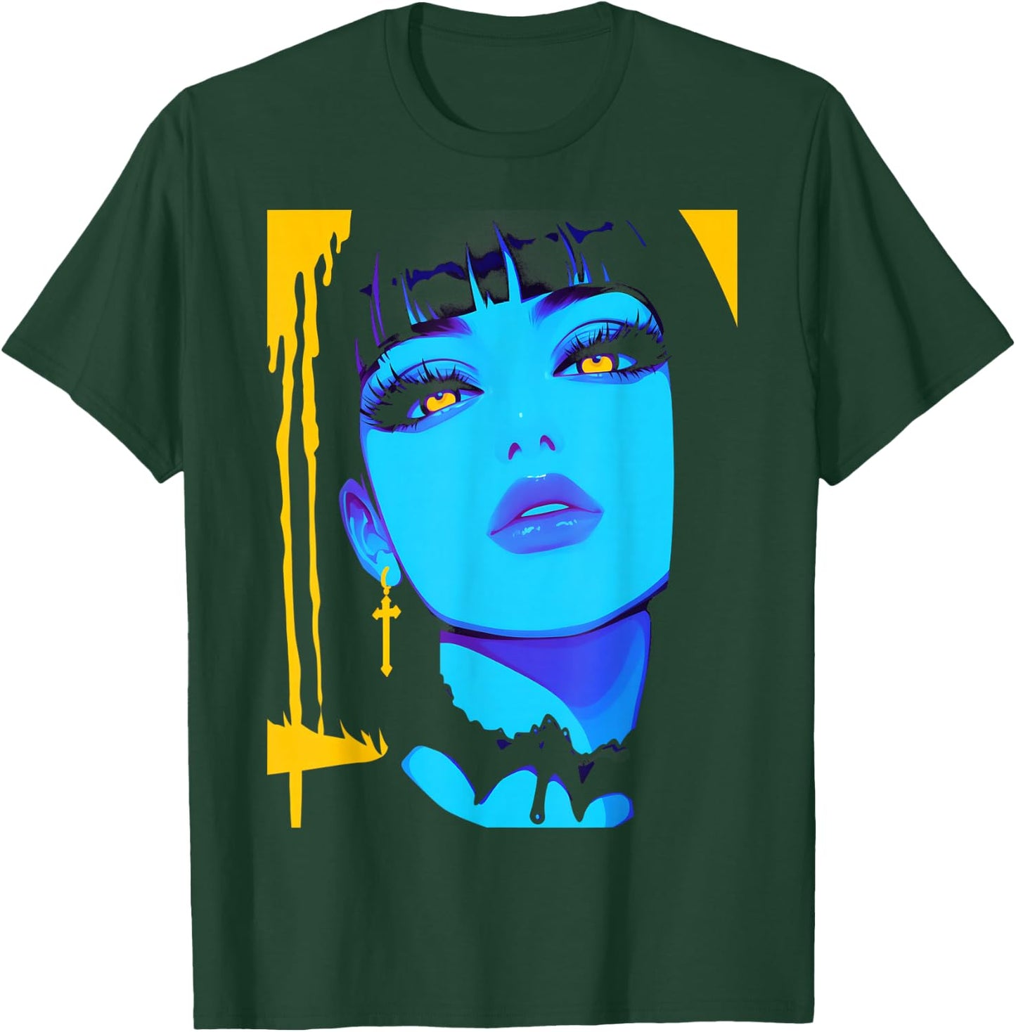 Cybergoth Cybercore Grunge Punk Goth Girl Alt Anime Manga T-Shirt - T-Shirt | Forest