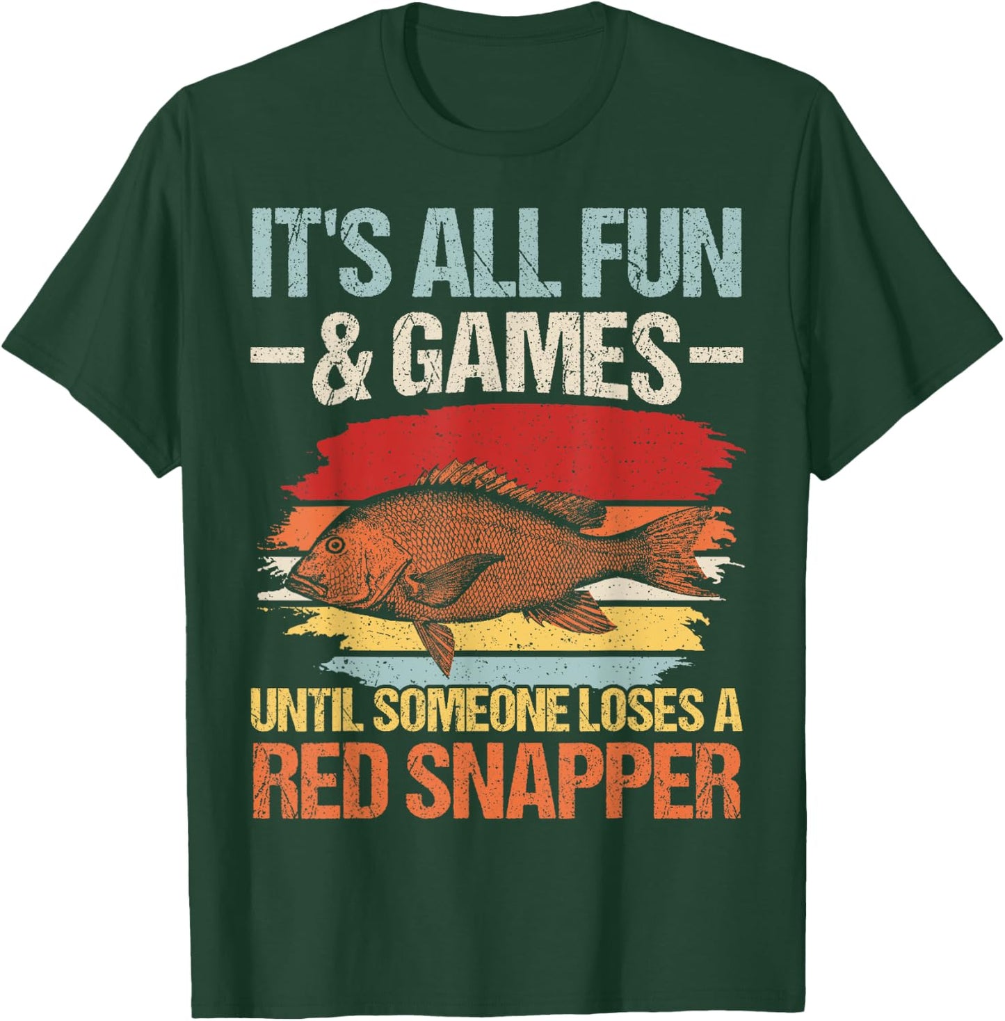 Deep Sea Fishing Red Snapper Design for a Red Snapper fan T-Shirt - T-Shirt | Forest
