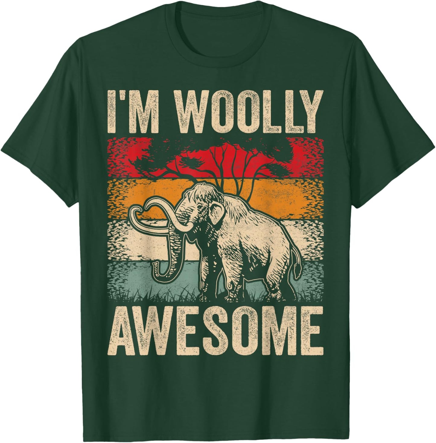 I'm Woolly Awesome Cute Boys Girls Kids Woolly Mammoths T-Shirt - T-Shirt | Forest