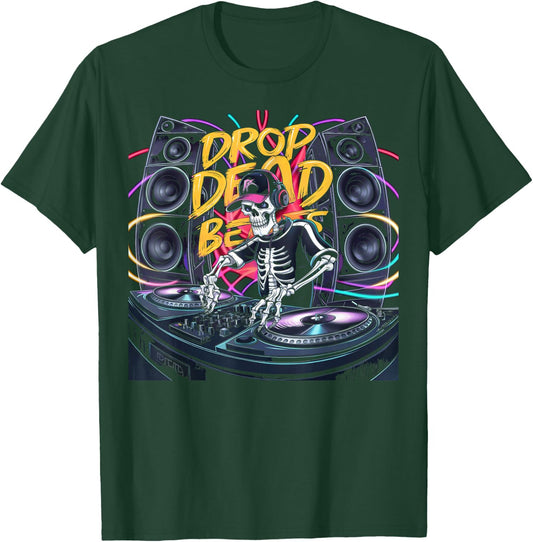 Drop Dead Beats Halloween Skeleton DJ Party Music T-Shirt - T-Shirt | Forest