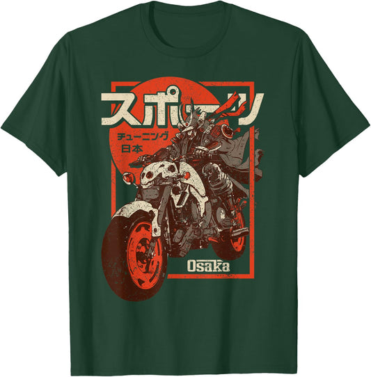 Osaka City Retro Futuristic Motorcycle 80s Osaka T-Shirt - T-Shirt | Forest