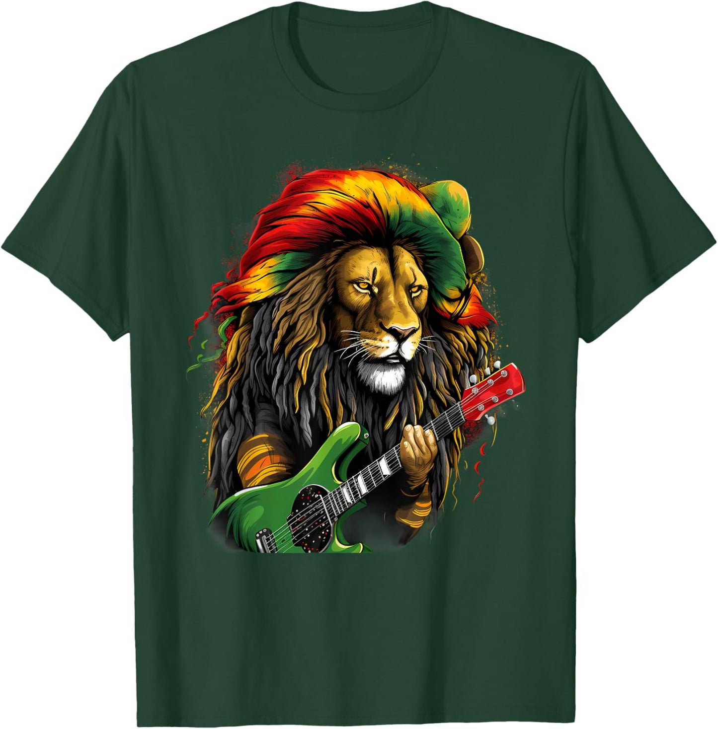 Rasta Reggae Lion Rastafarian Roots Jamaica Hippie Rastafari T-Shirt - T-Shirt | Forest