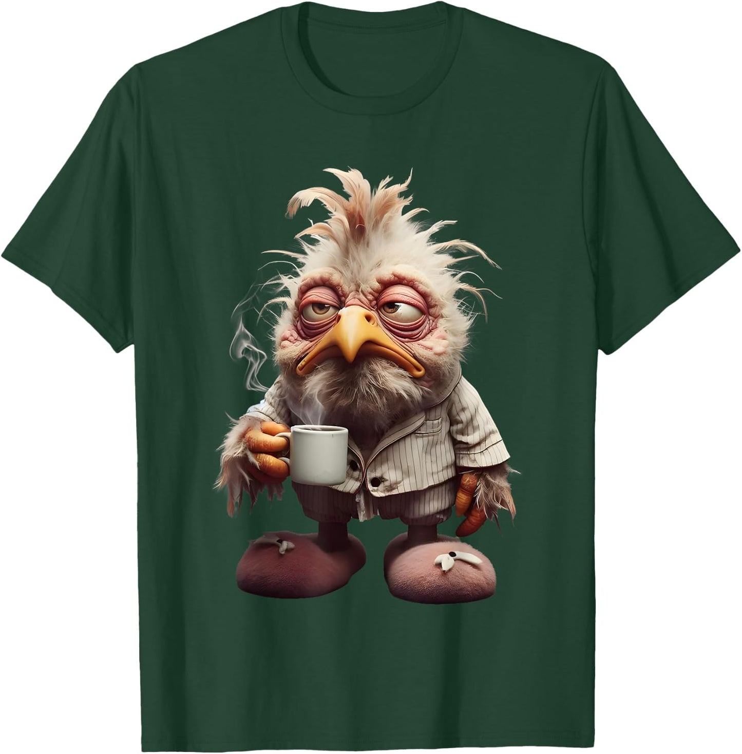Funny Coffee Chicken Art Print T-Shirt - T-Shirt | Forest