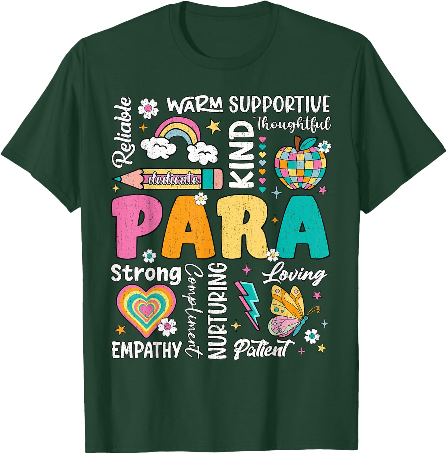 para Paraprofessional Paraeducator First Day Back to School T-Shirt - T-Shirt | Forest