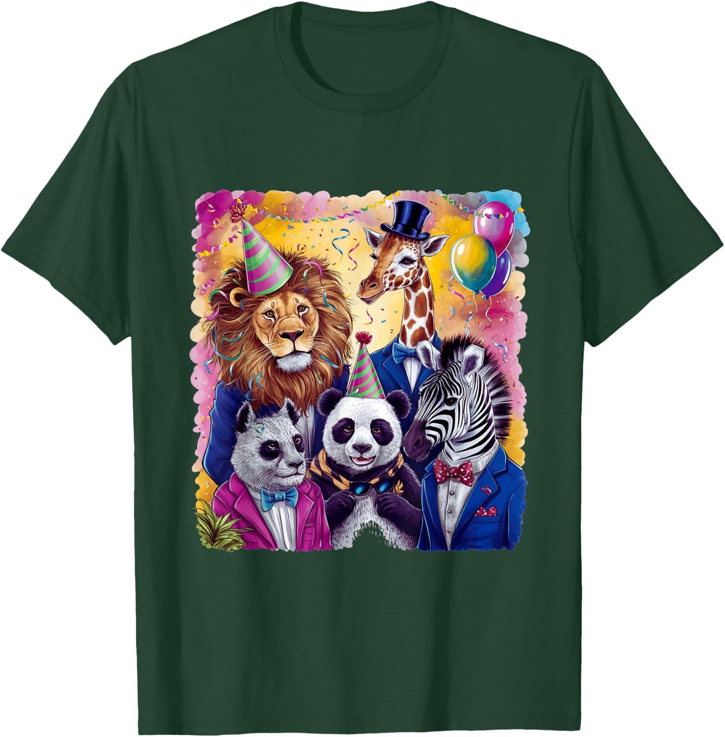 Zoo Animals Wildlife Birthday Squad Party Zoo Animals Fun T-Shirt - T-Shirt | Forest