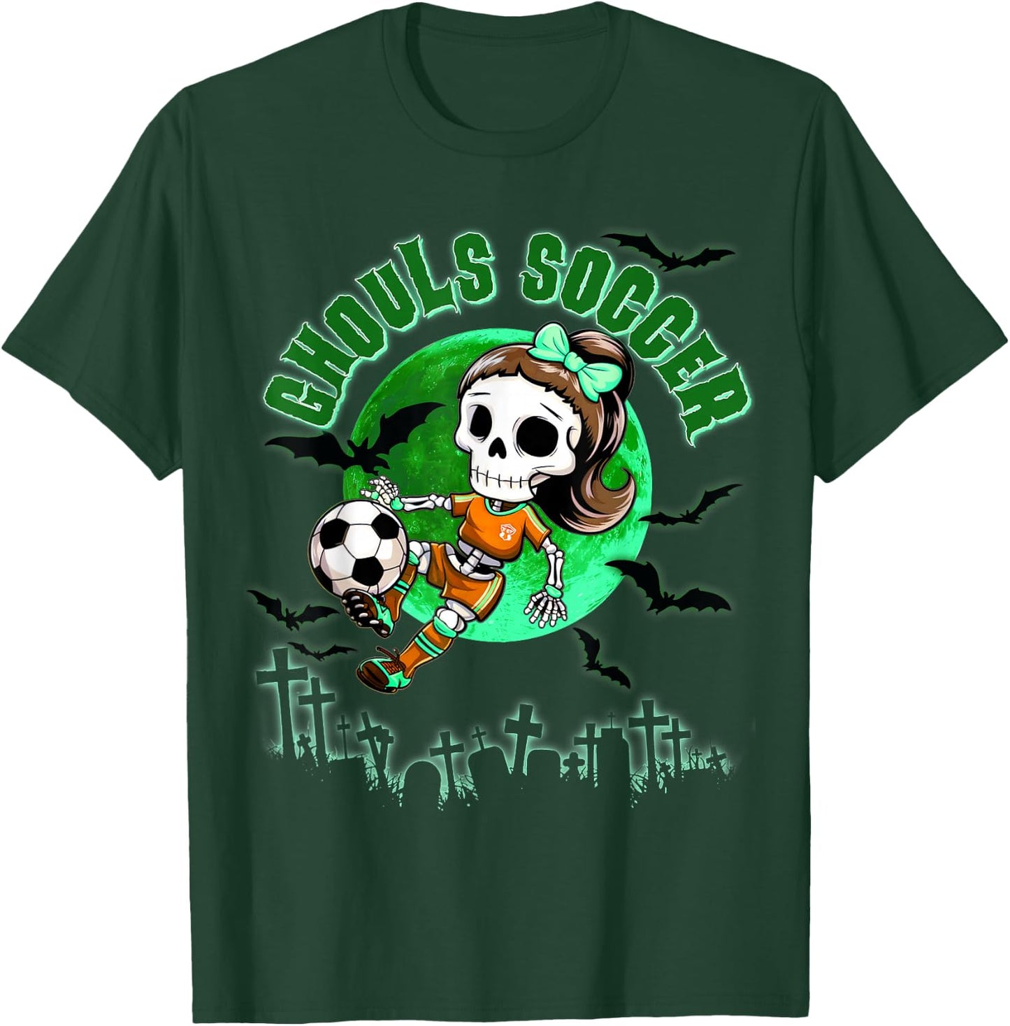 Soccer Monster Halloween Ghouls Soccer Trick or Treat T-Shirt - T-Shirt | Forest