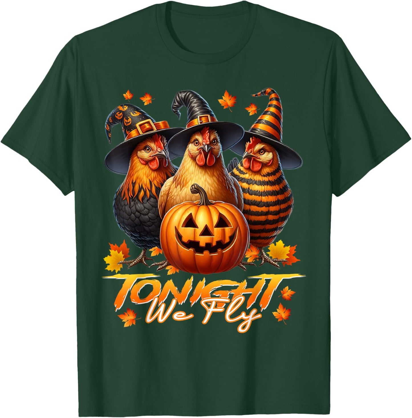 Tonight We Fly Funny Chicken Spooky Season Halloween Costume T-Shirt - T-Shirt | Forest