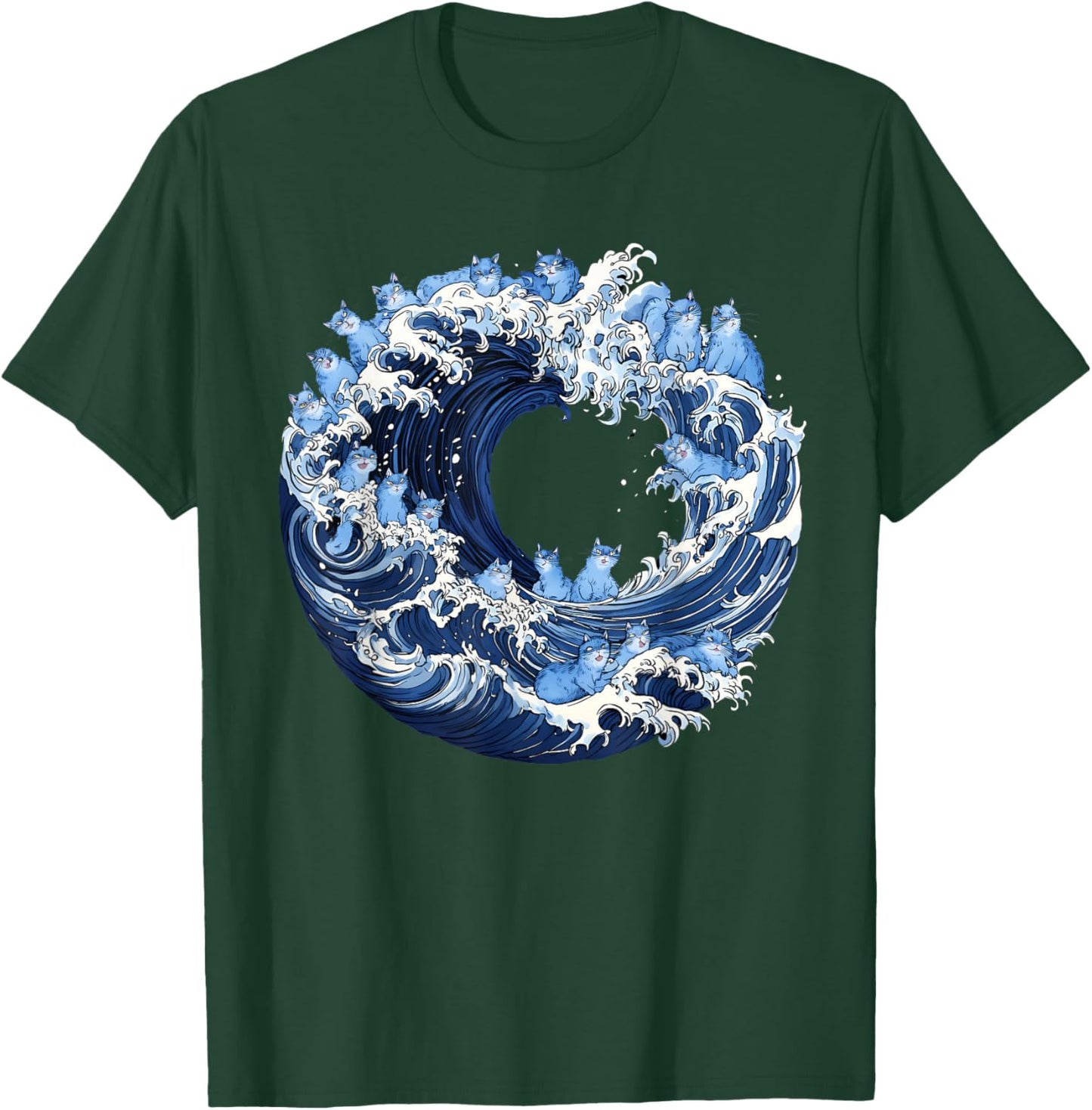 Cute Wave of Blue Cats for Kamala T-Shirt - T-Shirt | Forest