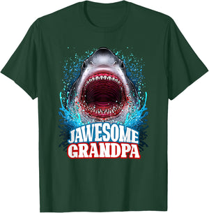Jawesome Grandpa Grandfather Great White Shark T-Shirt - T-Shirt | Forest
