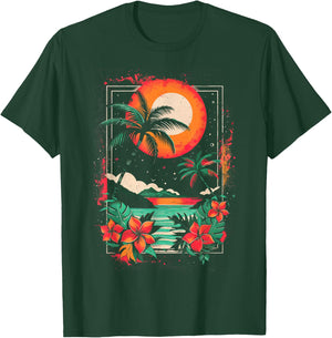 Hawaiian Design | Cool | S - 6XL | Men's Graphic T-Shirt - T-Shirt | Forest