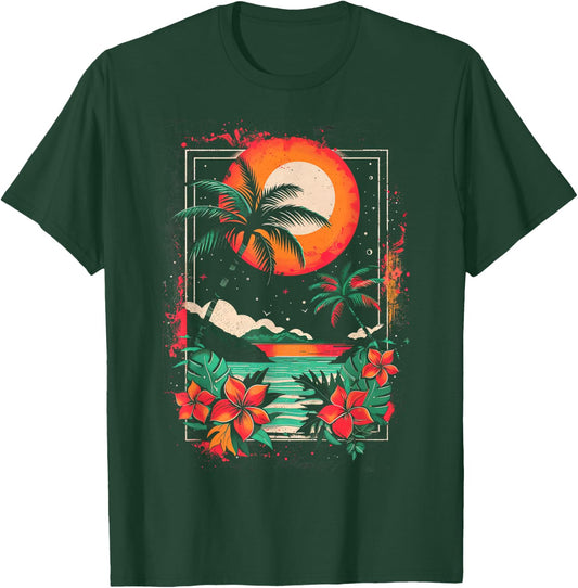 Hawaiian Design | Cool | S - 6XL | Men's Graphic T-Shirt - T-Shirt | Forest