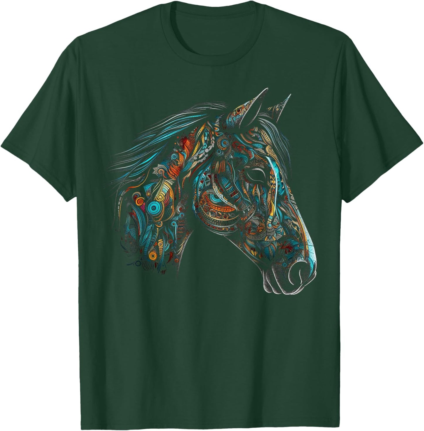 Horse Art - Horse Motif Animal Horse T-Shirt - T-Shirt | Forest