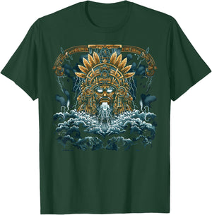 Aztec God Aztec Culture Mayan Indigenous Tlaloc Statue T-Shirt - T-Shirt | Forest