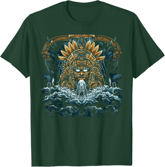 Aztec God Aztec Culture Mayan Indigenous Tlaloc Statue T-Shirt - T-Shirt | Forest