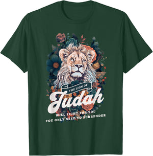 Jesus The Lion Of Judah will Fight For You Faith Christians T-Shirt - T-Shirt | Forest