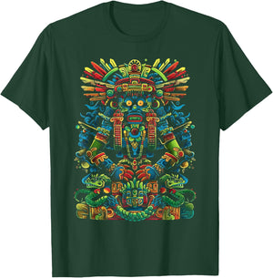 Aztec God Aztec Culture Mayan Indigenous Tlaloc Statue T-Shirt - T-Shirt | Forest