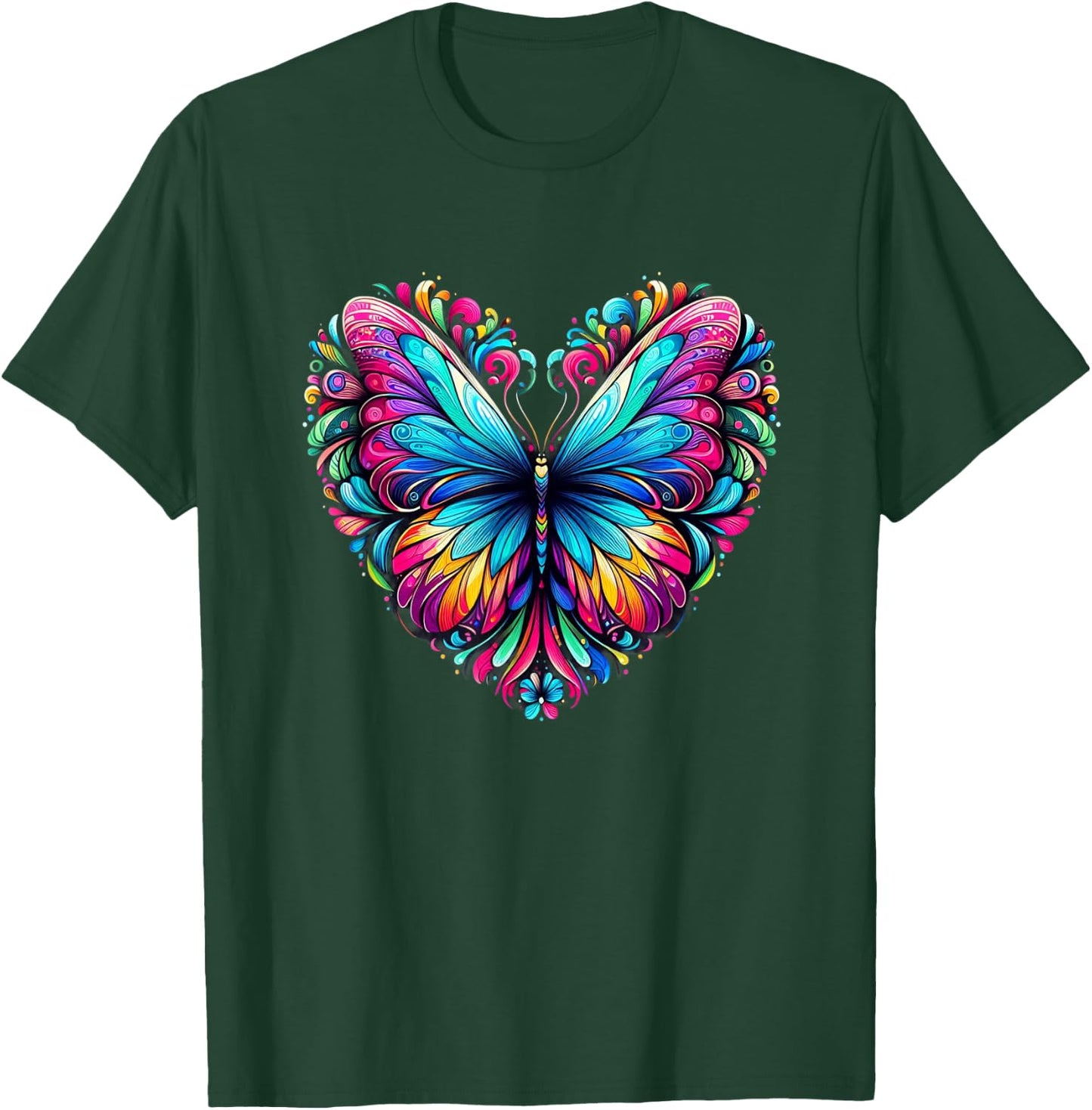 Butterfly Love Colorful Butterflies Art Beautiful Garden T-Shirt - T-Shirt | Forest