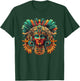 Mayan Tribal Warrior Mask Feather Headdress T-Shirt - T-Shirt | Forest