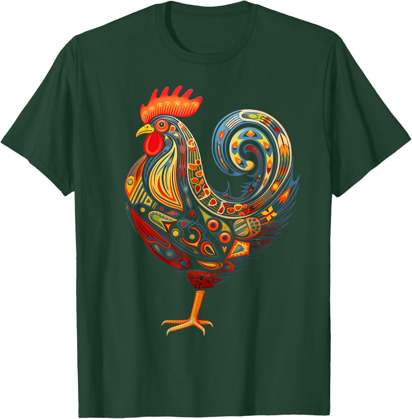 Chicken Mandala Animal Motif Illustration Chicken T-Shirt - T-Shirt | Forest