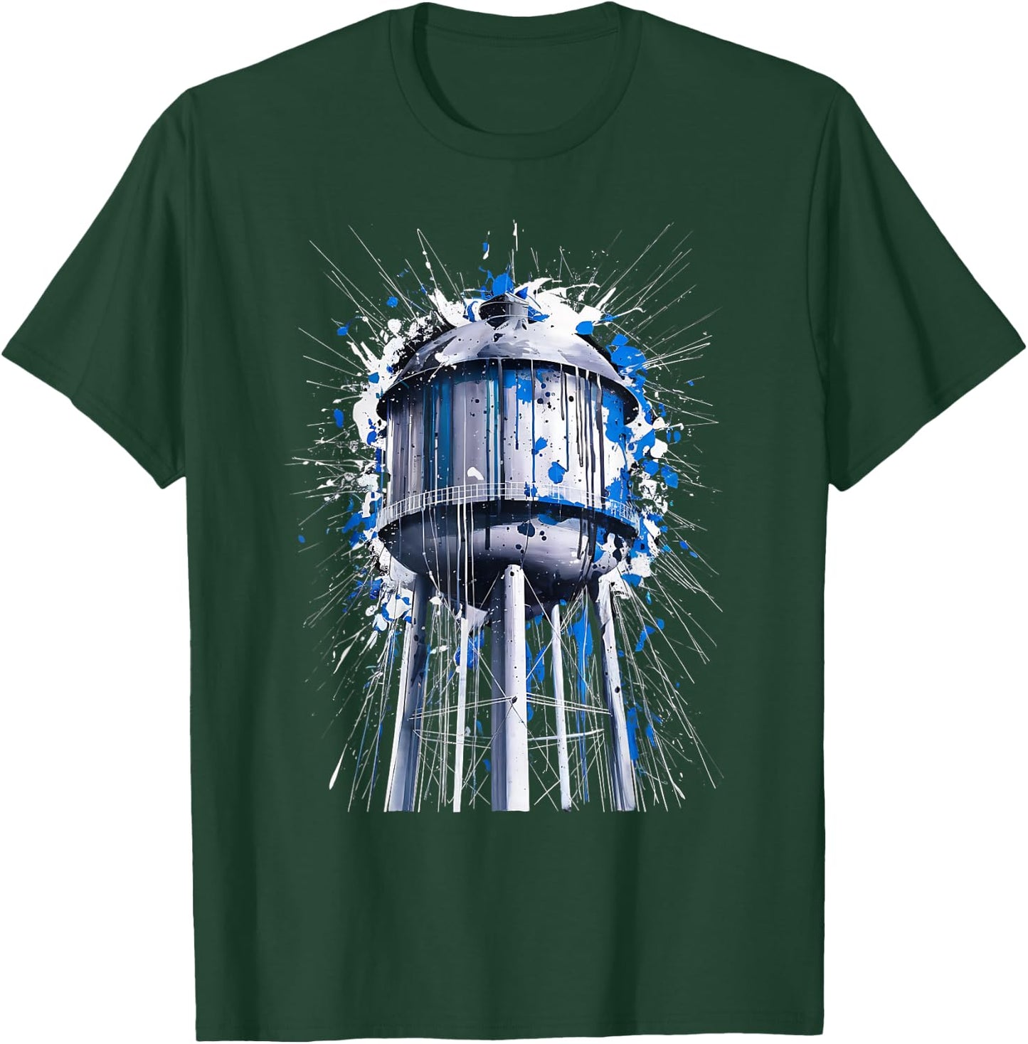 Water Tower Art Splatter Design for Urban Style Fans T-Shirt - T-Shirt | Forest