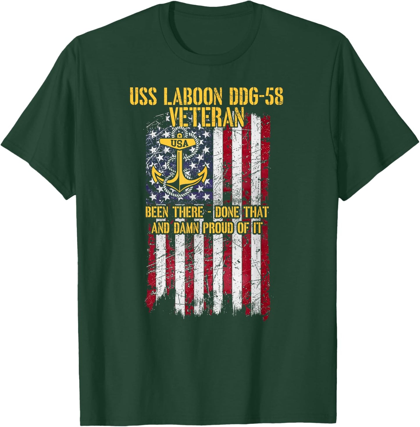 USS Laboon DDG-58 Destroyer Veteran T-Shirt - T-Shirt | Forest
