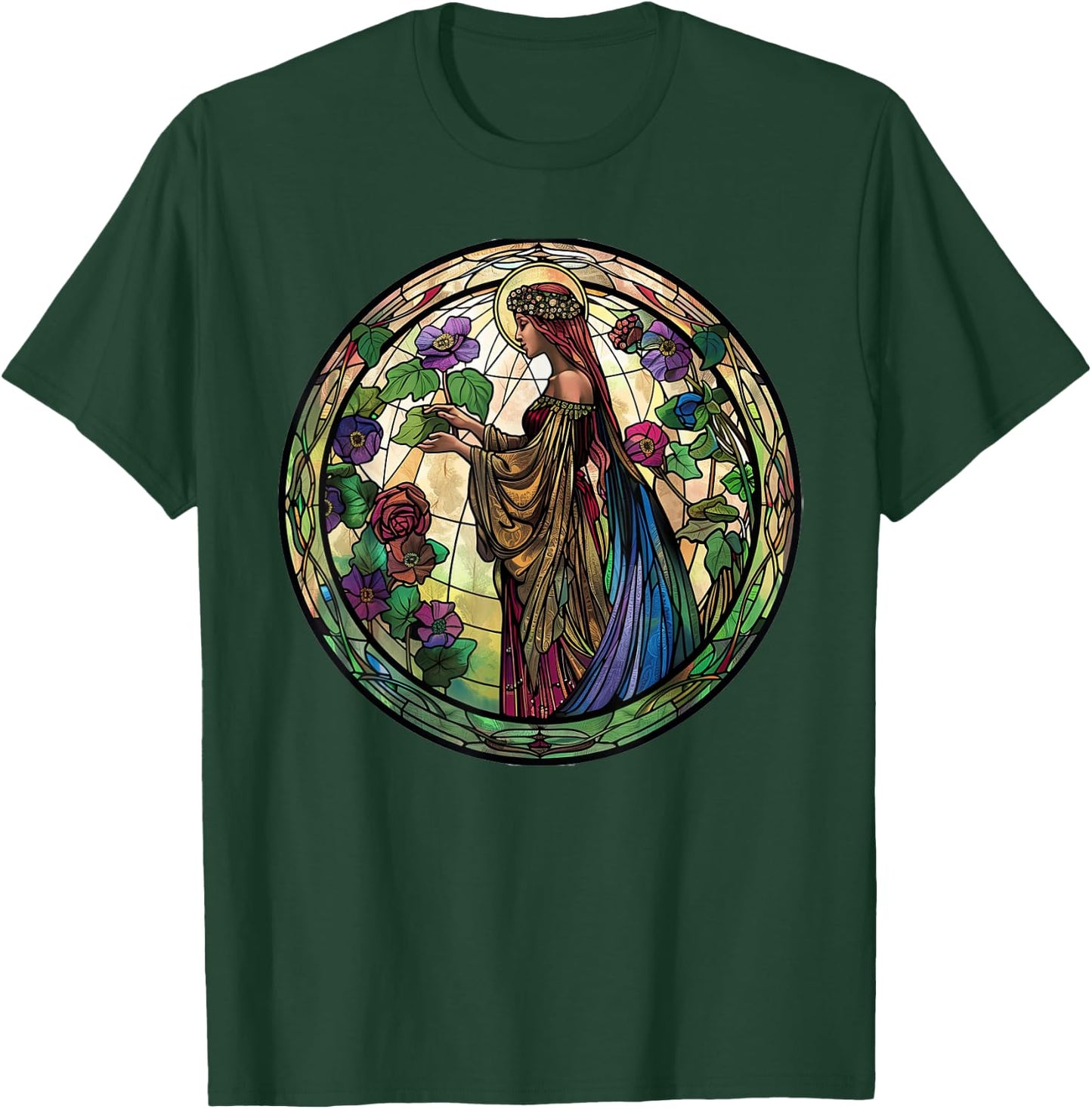 Persephone Stained Glass T-Shirt - T-Shirt | Forest