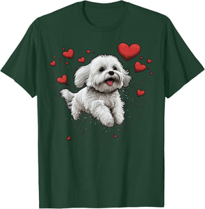 Maltese dog Love Heart for Valentines Day Maltese dog Lover T-Shirt - T-Shirt | Forest