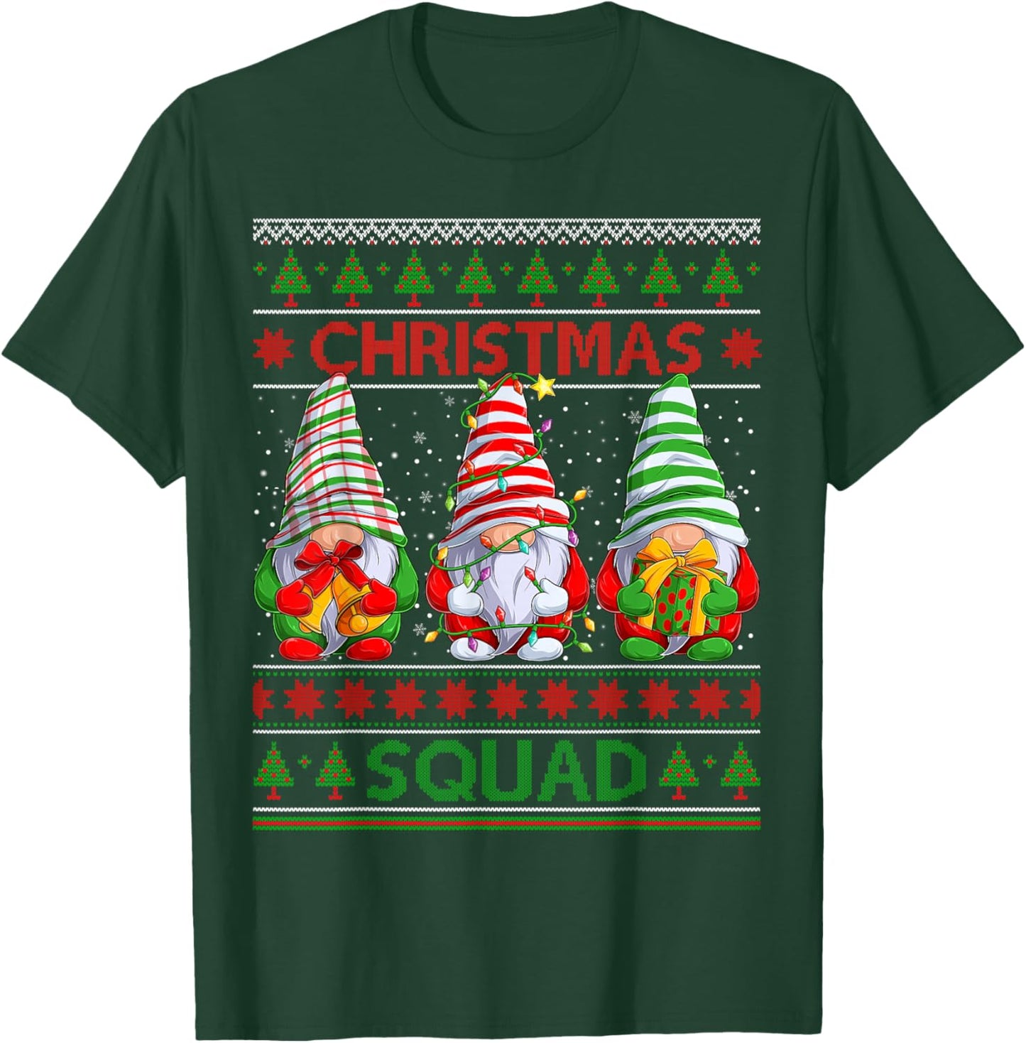 Gnome Matching Family Christmas Squad Ugly Christmas Sweater T-Shirt - T-Shirt | Forest
