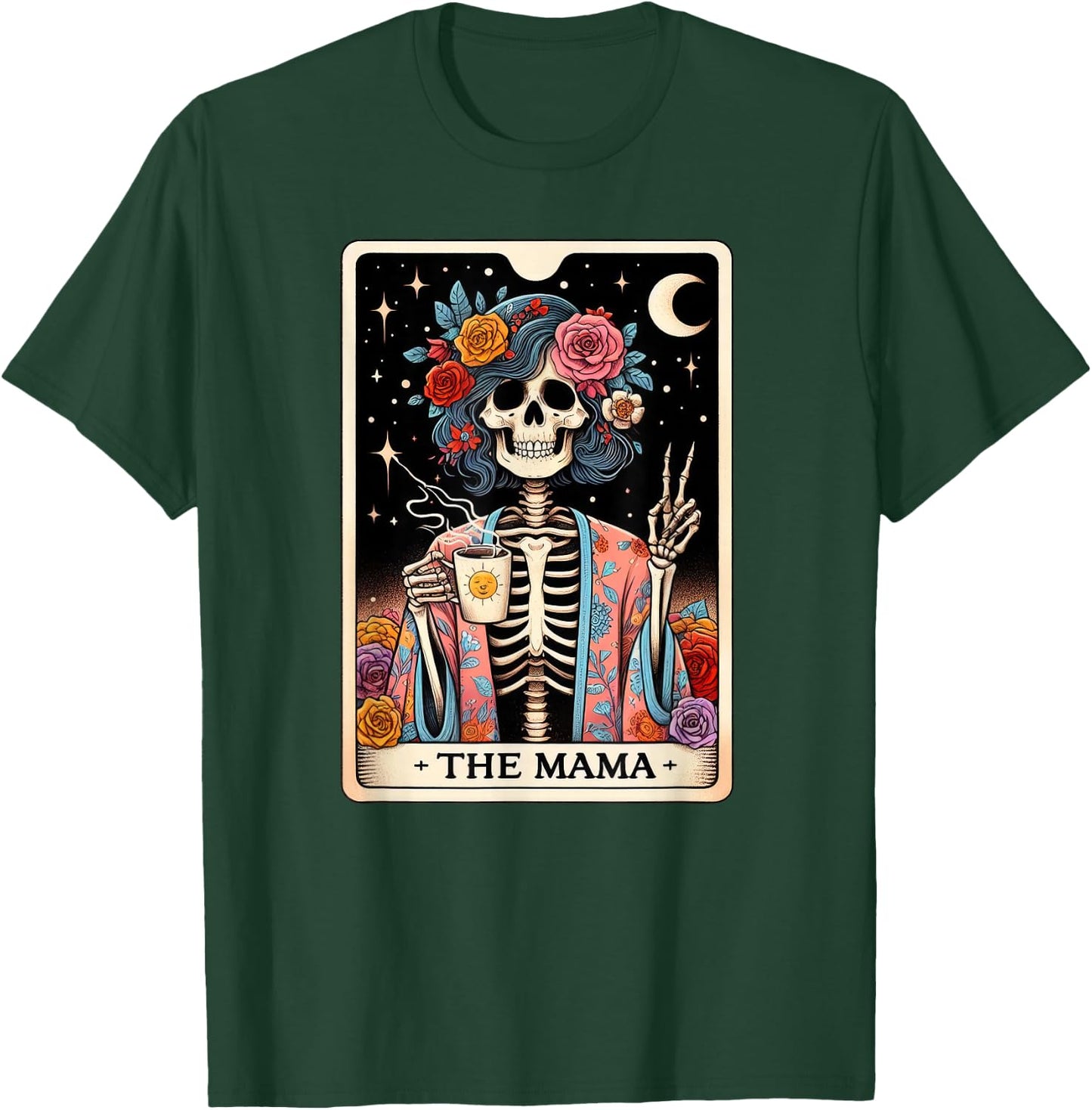 Cool Moms Day Mama Skeleton, Tarot Card Skeleton Graphic T-Shirt - T-Shirt | Forest