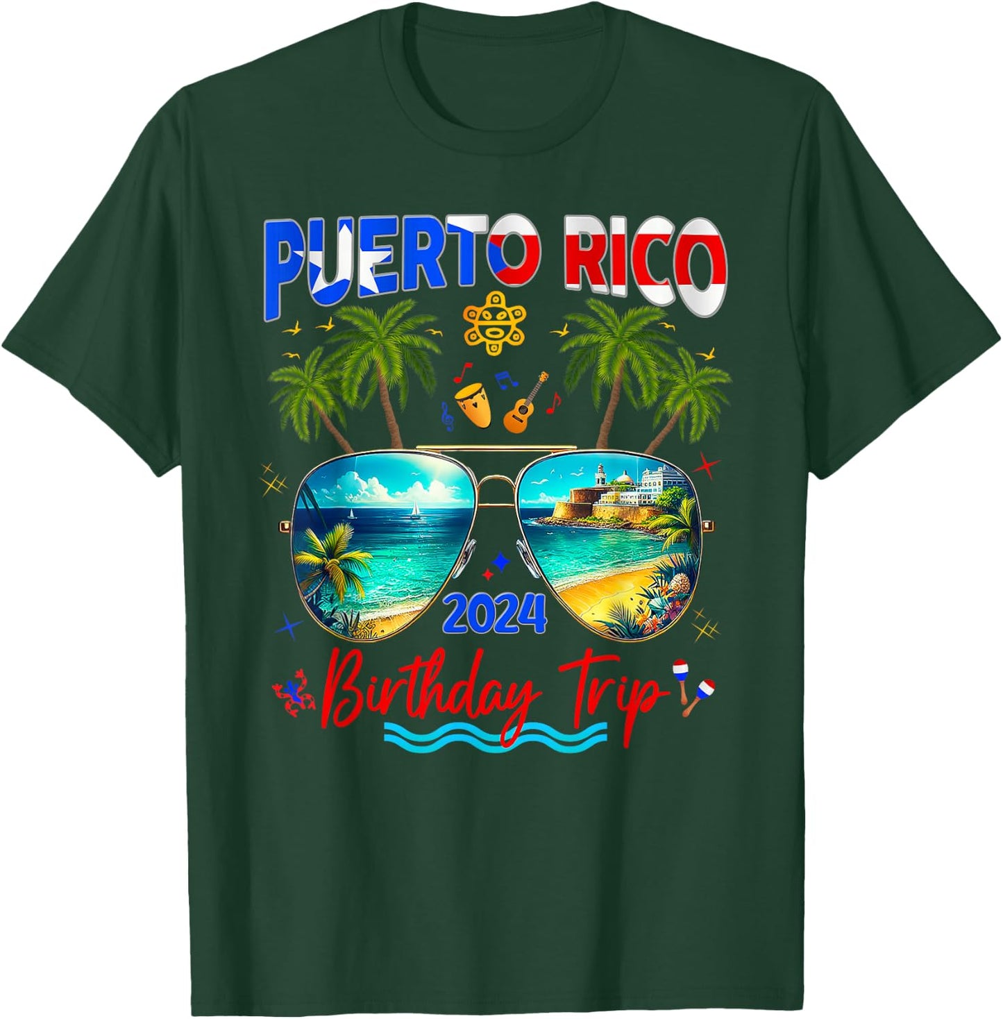 Puerto Rico Vacation Trip 2024 Birthday Family Friends Group T-Shirt - T-Shirt | Forest
