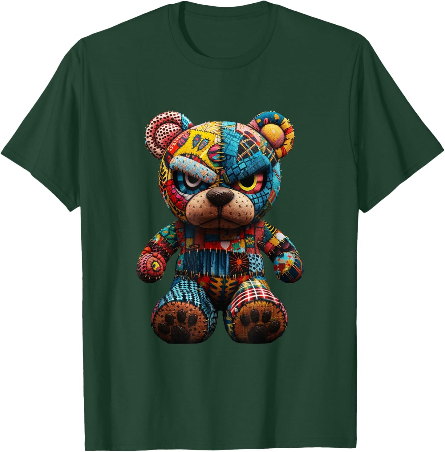 Funny Graphic Angry Teddy Bear Streetwear T-Shirt - T-Shirt | Forest
