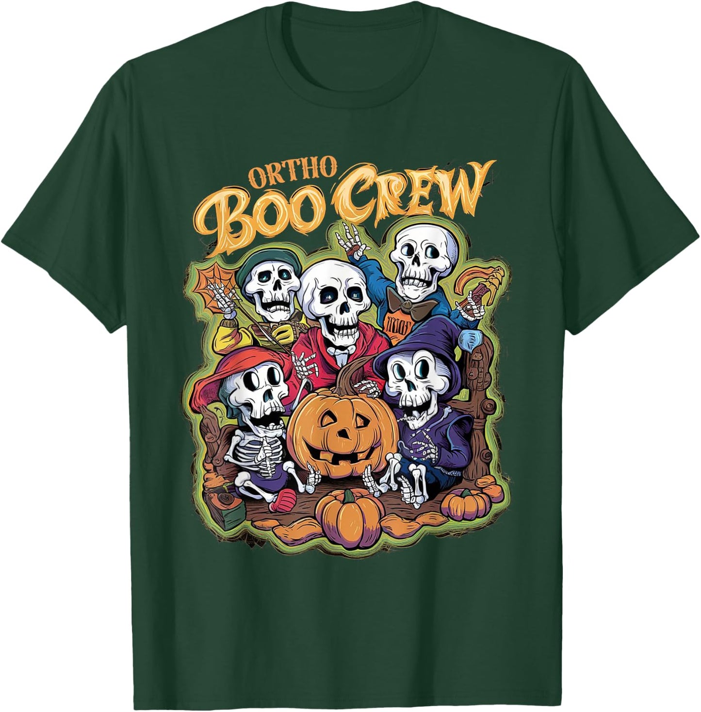 Ortho Squad Spooky Ortho Orthopedic Halloween Boo Crew T-Shirt - T-Shirt | Forest