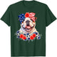 English Bulldog Dog Bandana American Flag 4th Of July T-Shirt - T-Shirt | Forest