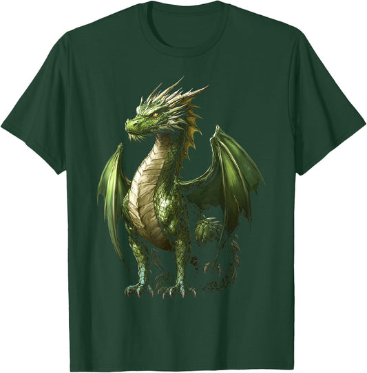 Green Dragon Motif Mythical Art Green Dragon T-Shirt - T-Shirt | Forest