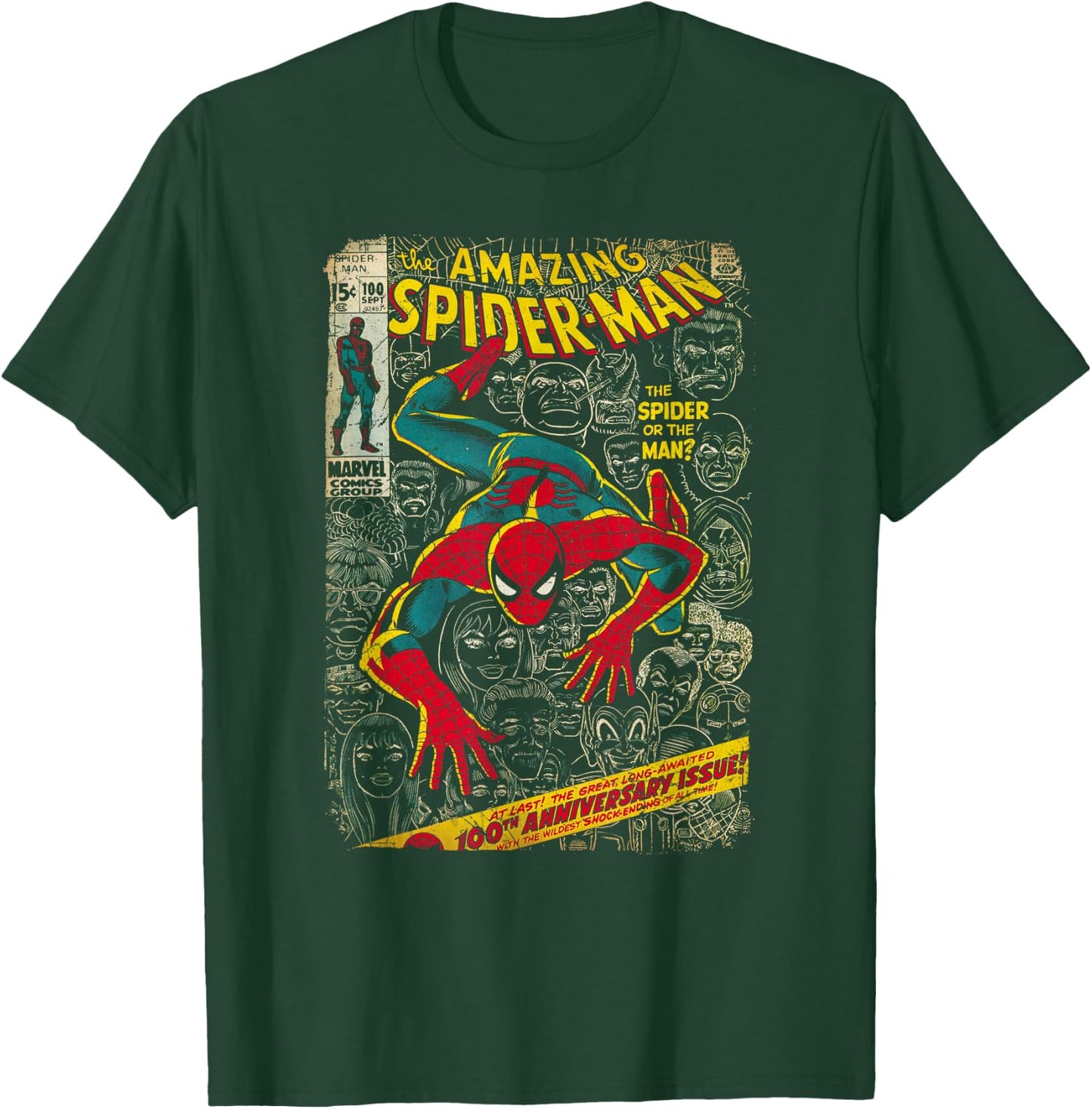 Marvel Spider-Man Comic Book Anniversary Short Sleeve T-Shirt - T-Shirt | Forest