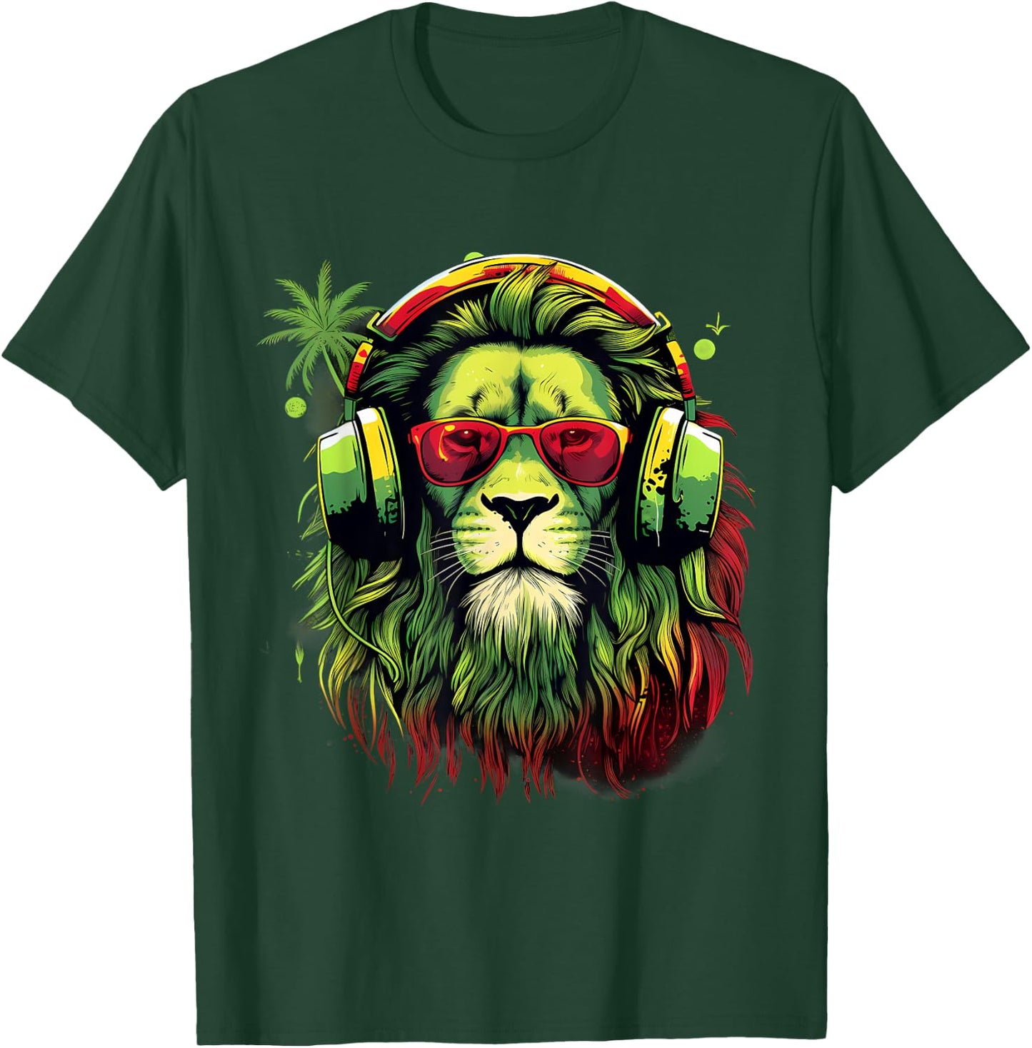 Rastafarian Pride Lion Of Judah Jamaica Rasta Reggae Lion T-Shirt - T-Shirt | Forest