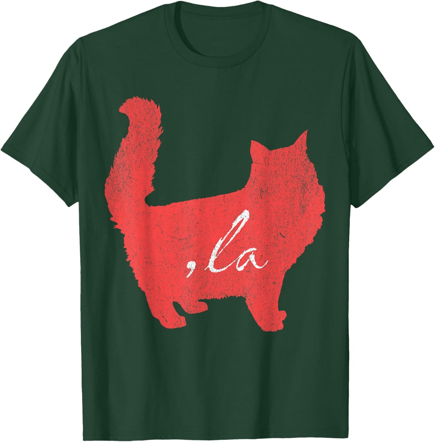 la/ Comma la/Comma la in A Red Cat Silhouette Women Girls Kids T-Shirt - T-Shirt | Forest