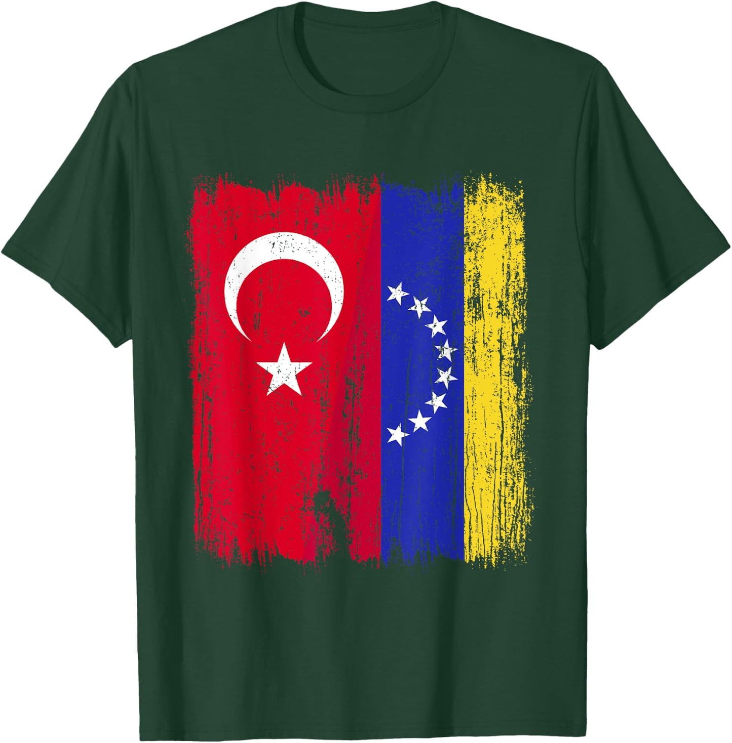 Turkey Venezuela Half Flag Turkish Venezuelan Jersey T-Shirt - T-Shirt | Forest