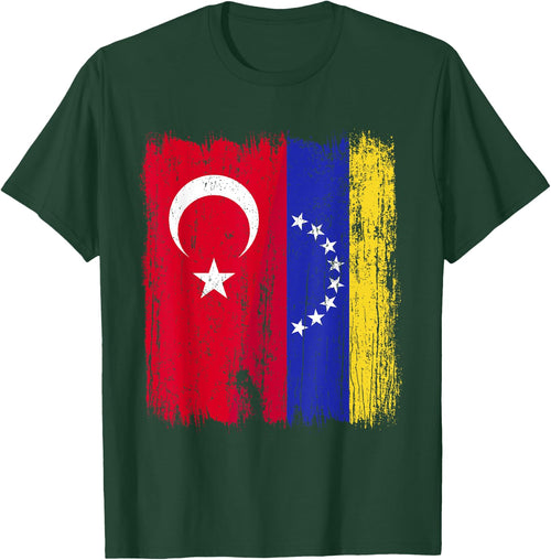 Turkey Venezuela Half Flag Turkish Venezuelan Jersey