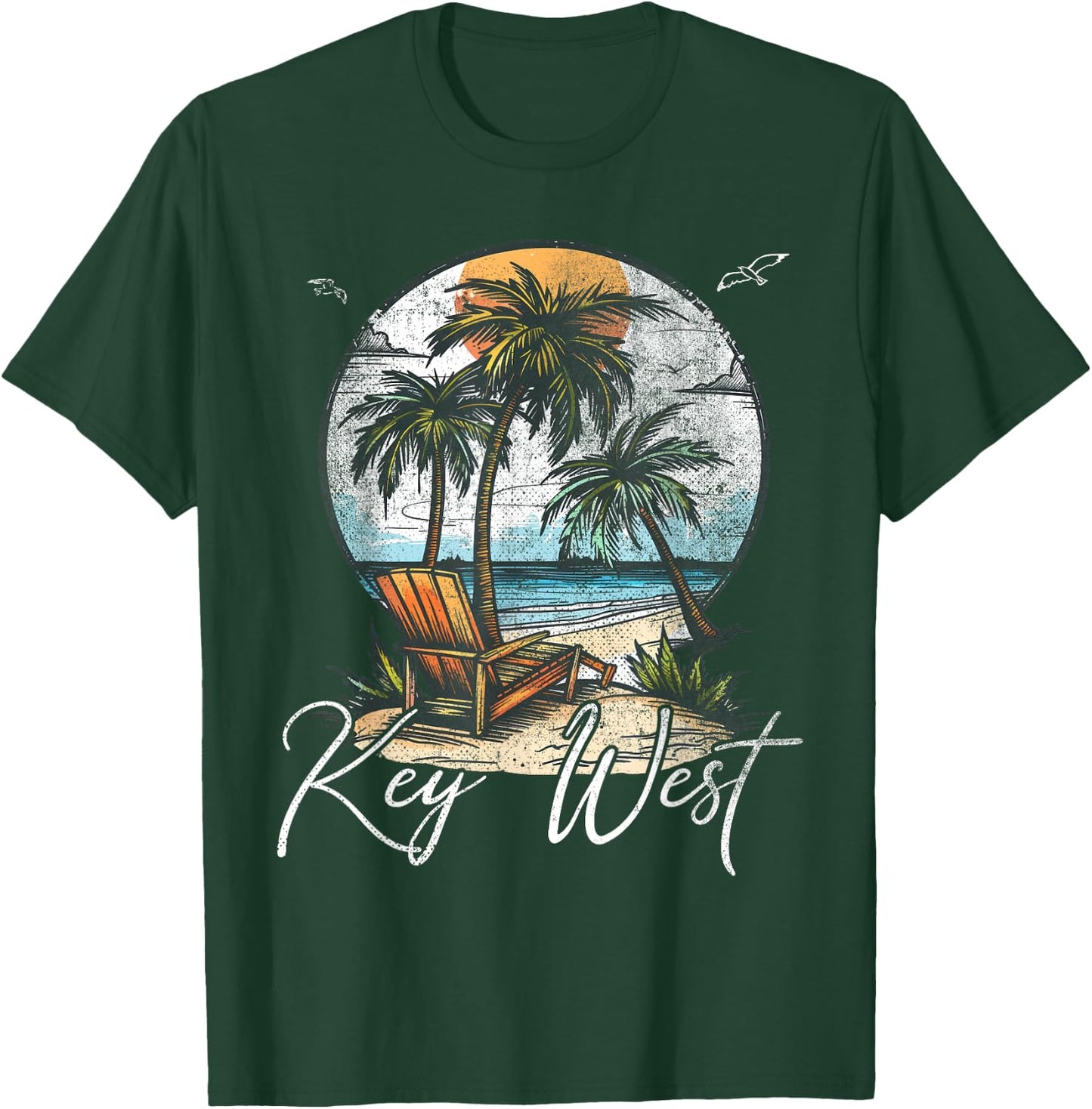 Key West Florida FL | Palm Trees T-Shirt - T-Shirt | Forest