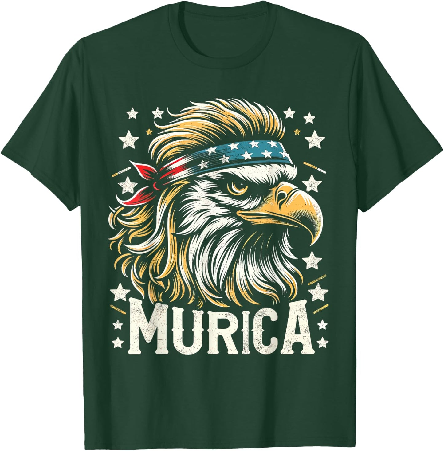 4th of July Patriotic Funny Eagle July 4th USA Murica T-Shirt - T-Shirt | Forest