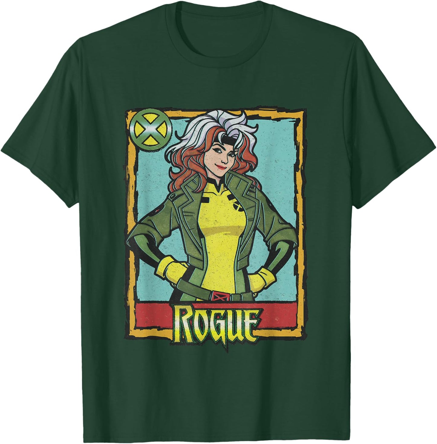 Marvel X-Men Rogue Vintage Playing Card Portrait T-Shirt - T-Shirt | Forest