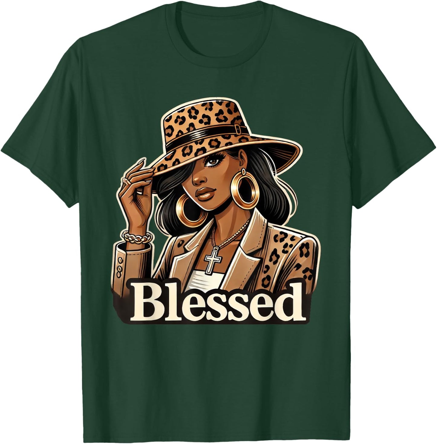 Blessed Black Cowgirl Western Swag African Christian Woman T-Shirt - T-Shirt | Forest