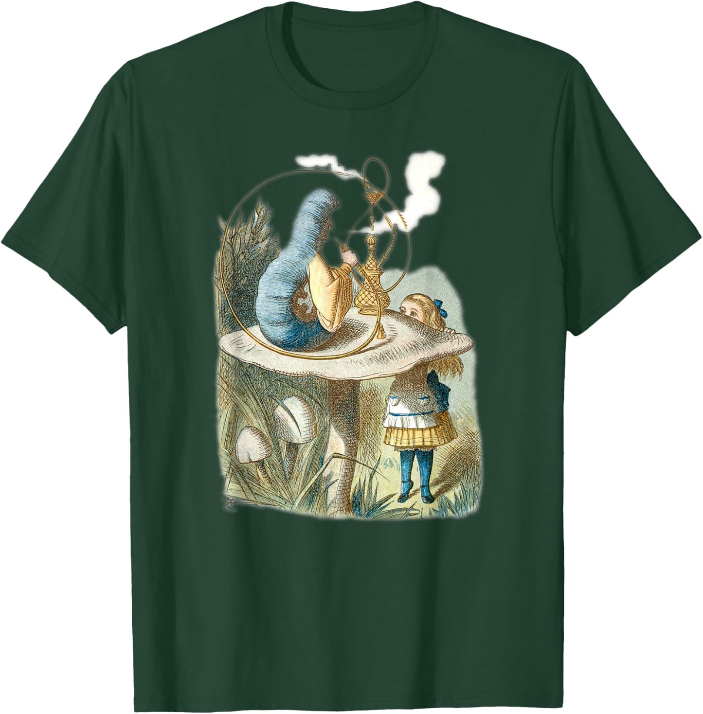 Smoking Blue Caterpillar - Alice in Wonderland T-Shirt - T-Shirt | Forest