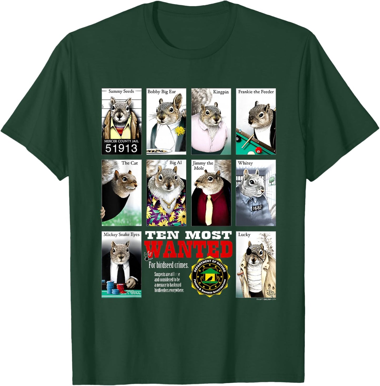 Most Wanted Squirrels T-Shirt - T-Shirt | Forest