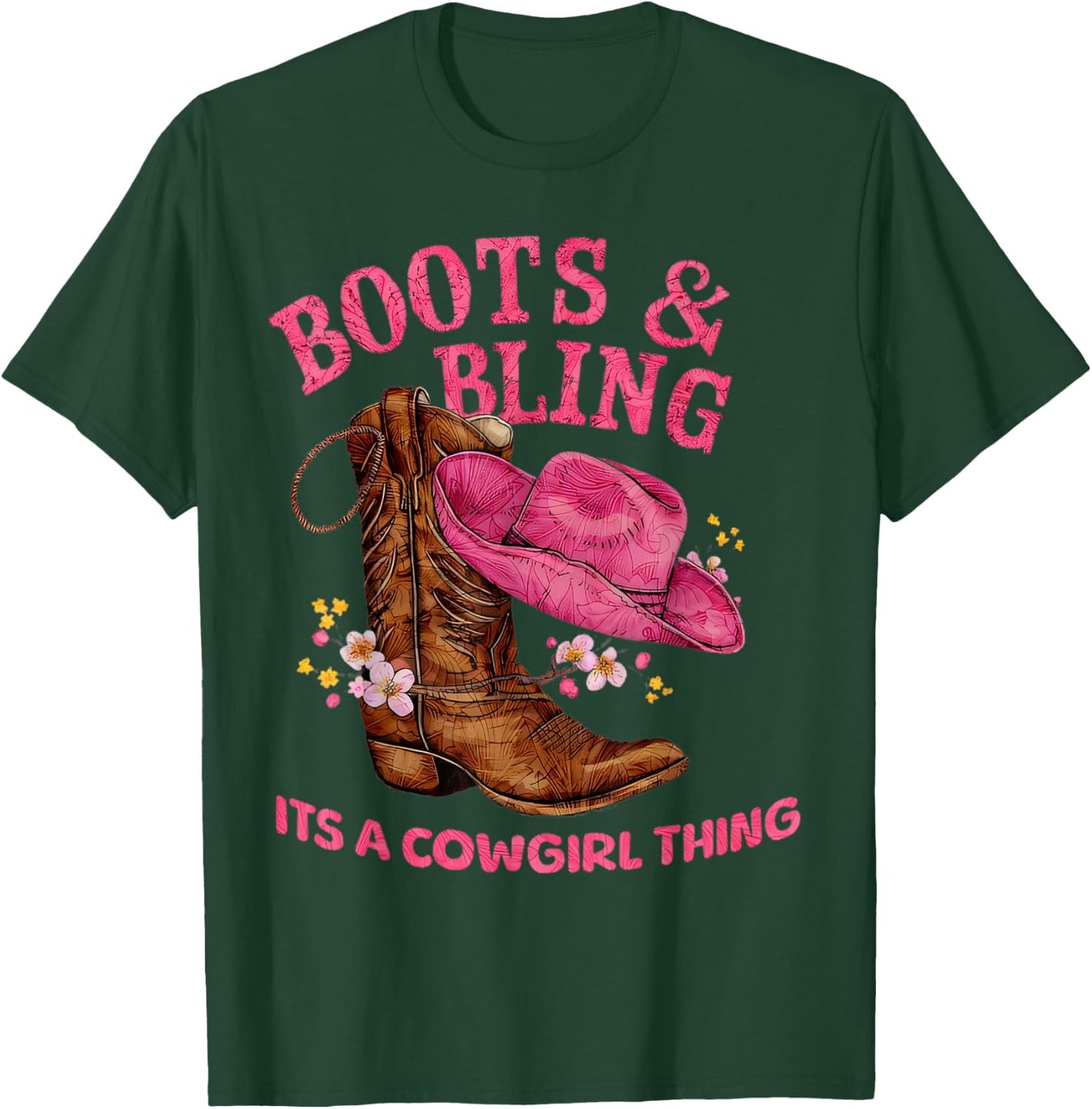 Boots & Bling It's a Cowgirl Thing Country Chic T-Shirt - T-Shirt | Forest